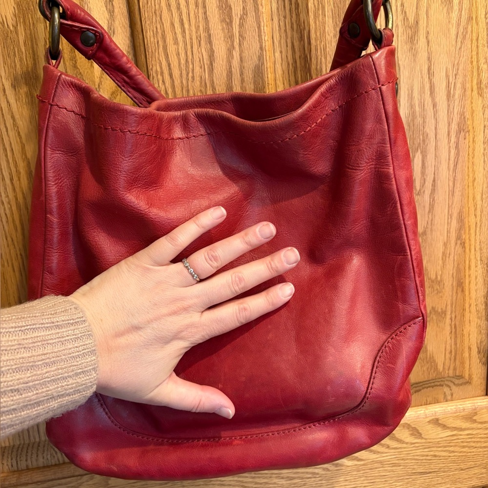 Frye Melissa red leather handbag